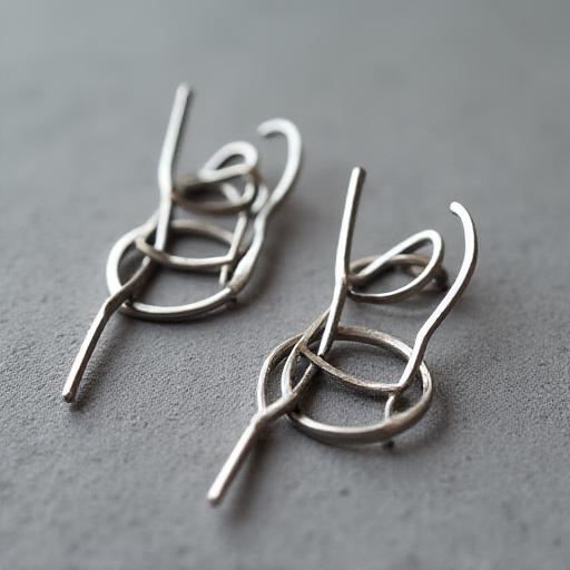 Architectural silver earrings