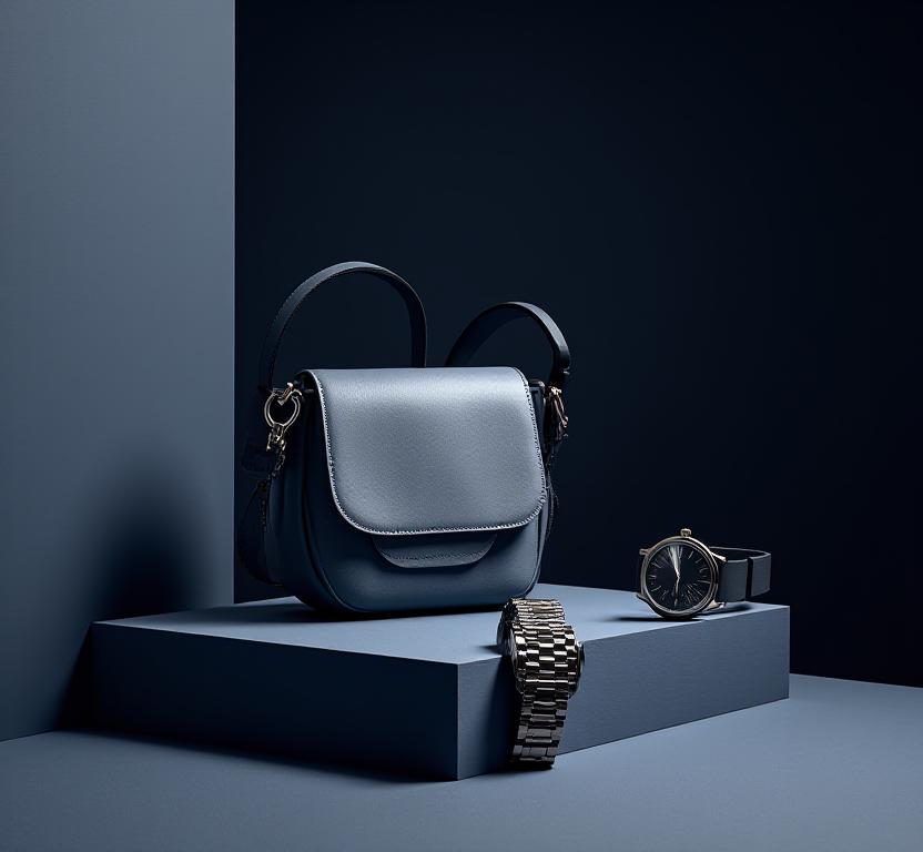 Minimalist Bauhaus inspired accessory layout