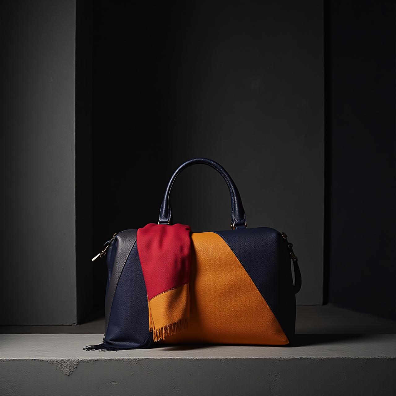 Bauhaus inspired geometric composition with minimalist accessories